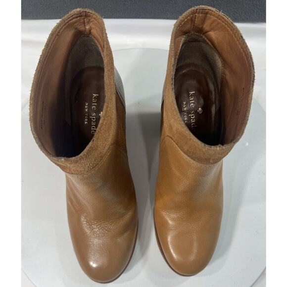 Kate Spade Luckie Ankle Boots Booties Tan Brown Suede Leather Women’s Size 7.5 - Picture 13 of 16